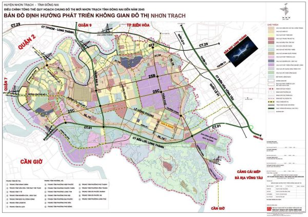 Bản đồ định hướng phát triển không gian đô thị Nhơn Trạch