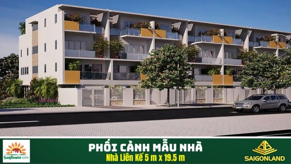 Mẫu nhà Liên kế dự án Sunflower Nhơn Trạch - 5m x 19.5m