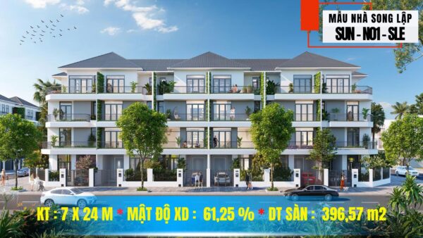 Mẫu Nhà Song Lập ( 7m x 24m ) Sunflower City Nhơn Trạch