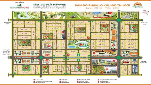 Bản đồ dự án Sunflower City Nhơn Trạch