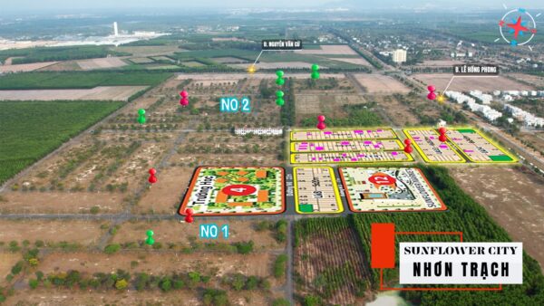 Các Block sẽ xây dựng nhà ở tại SUnflower City Nhơn Trạch
